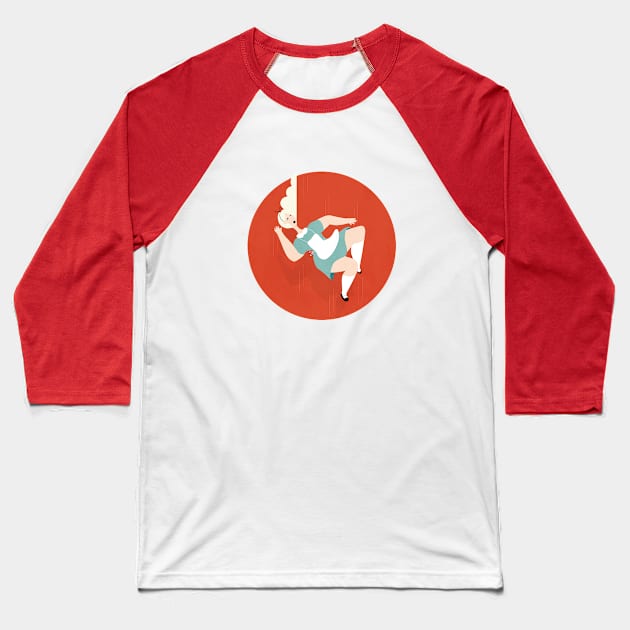 Alice falling Baseball T-Shirt by damppstudio